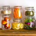 Glass Spice Jars Set 1500Ml Leak Proof Rubber Gasket Airtight Canisters Food Storage Containerclear Glass Candle Jar